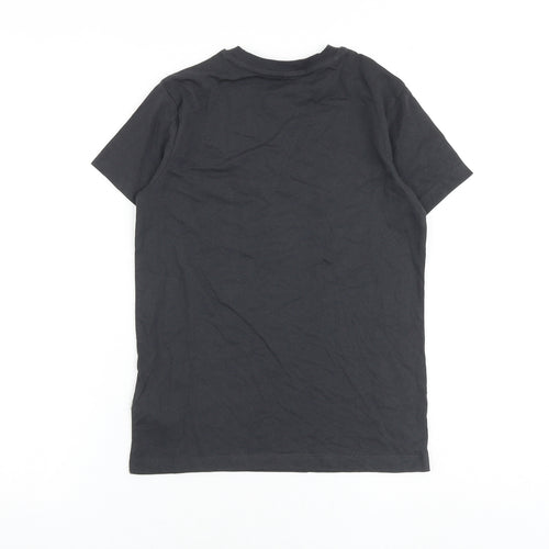 Marks and Spencer Boys Grey 100% Cotton Pullover T-Shirt Size 9-10 Years Crew Neck Pullover