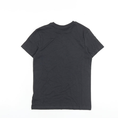 Marks and Spencer Boys Grey 100% Cotton Pullover T-Shirt Size 9-10 Years Crew Neck Pullover