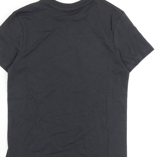 Marks and Spencer Boys Grey 100% Cotton Pullover T-Shirt Size 9-10 Years Crew Neck Pullover