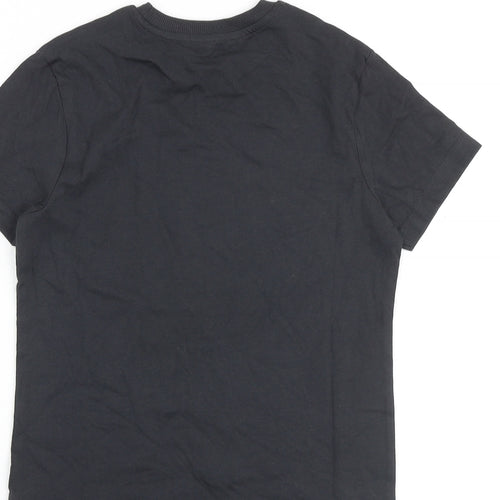 Marks and Spencer Boys Grey 100% Cotton Pullover T-Shirt Size 9-10 Years Crew Neck Pullover