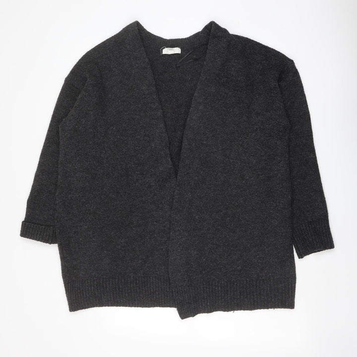 H&M Womens Grey V-Neck Polyester Cardigan Jumper Size M