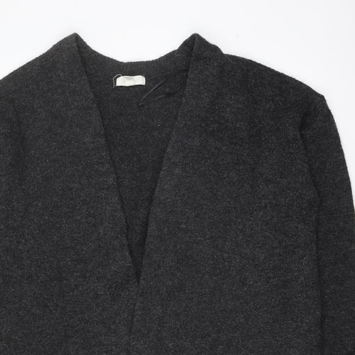 H&M Womens Grey V-Neck Polyester Cardigan Jumper Size M