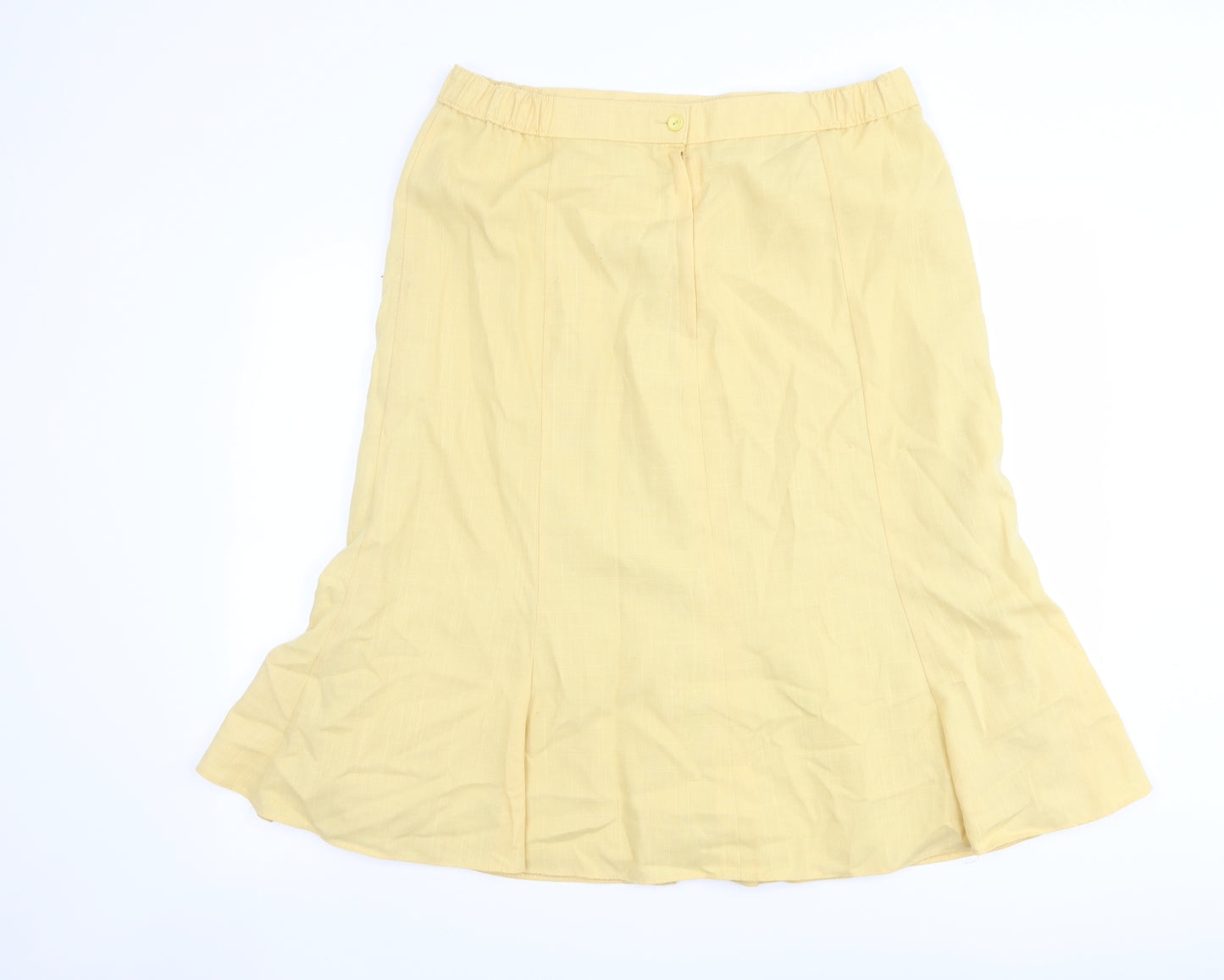 C&A Womens Yellow Polyester Trumpet Skirt Size 20 Button