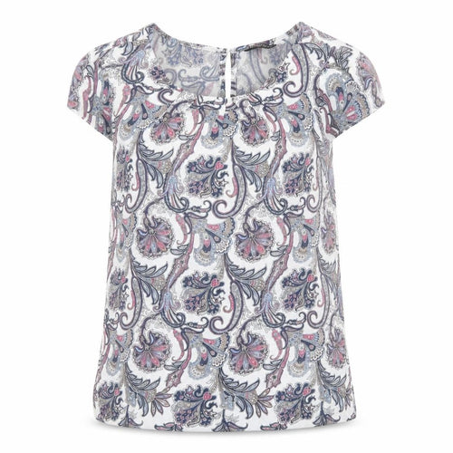 Dorothy Perkins Womens Multicoloured Paisley Viscose Basic T-Shirt Size 12 Boat Neck