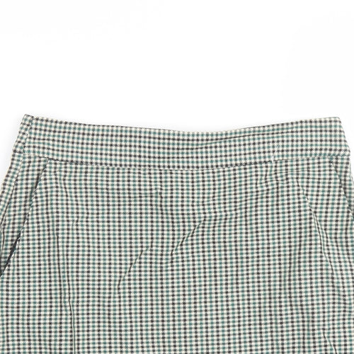 Zara Womens Green Plaid Viscose Skort Size S L3 in Regular Zip