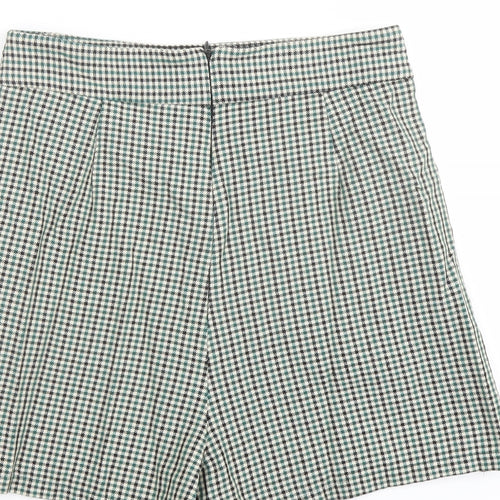 Zara Womens Green Plaid Viscose Skort Size S L3 in Regular Zip