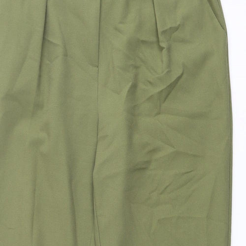Warehouse Womens Green Polyester Carrot Trousers Size 12 L25 in Regular Button