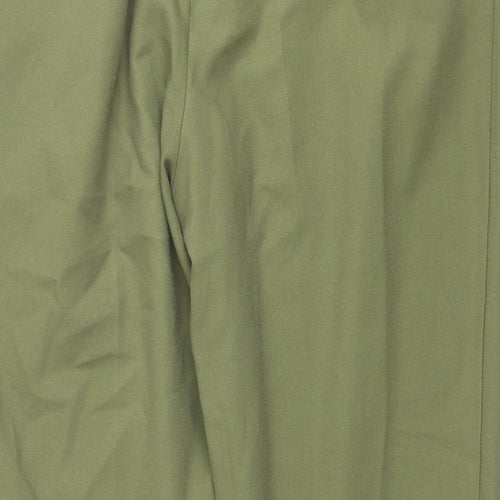Warehouse Womens Green Polyester Carrot Trousers Size 12 L25 in Regular Button