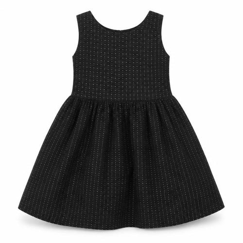 Gap Girls Black Polka Dot Cotton Fit & Flare Size 13 Years Boat Neck Zip