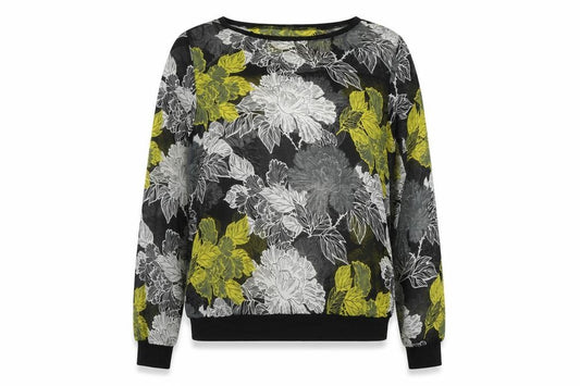 Front view of Next women’s multicoloured floral polyester basic blouse, size UK 14, boat neck