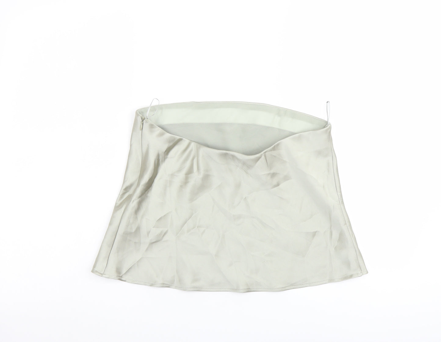 Zara Womens Green Polyester Cropped Blouse Size M Square Neck - Strapless