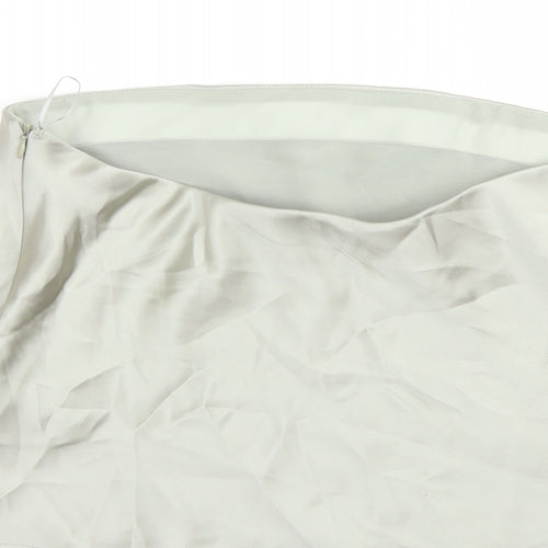 Zara Womens Green Polyester Cropped Blouse Size M Square Neck - Strapless