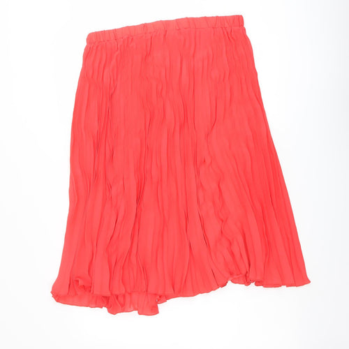 Créaline Womens Red Polyester Pleated Skirt Size 16