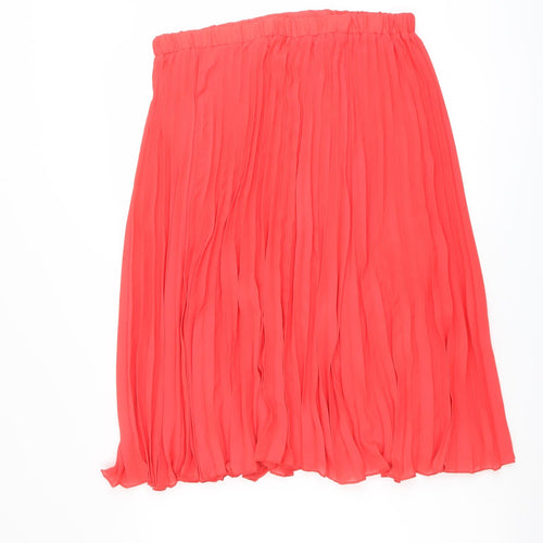Créaline Womens Red Polyester Pleated Skirt Size 16