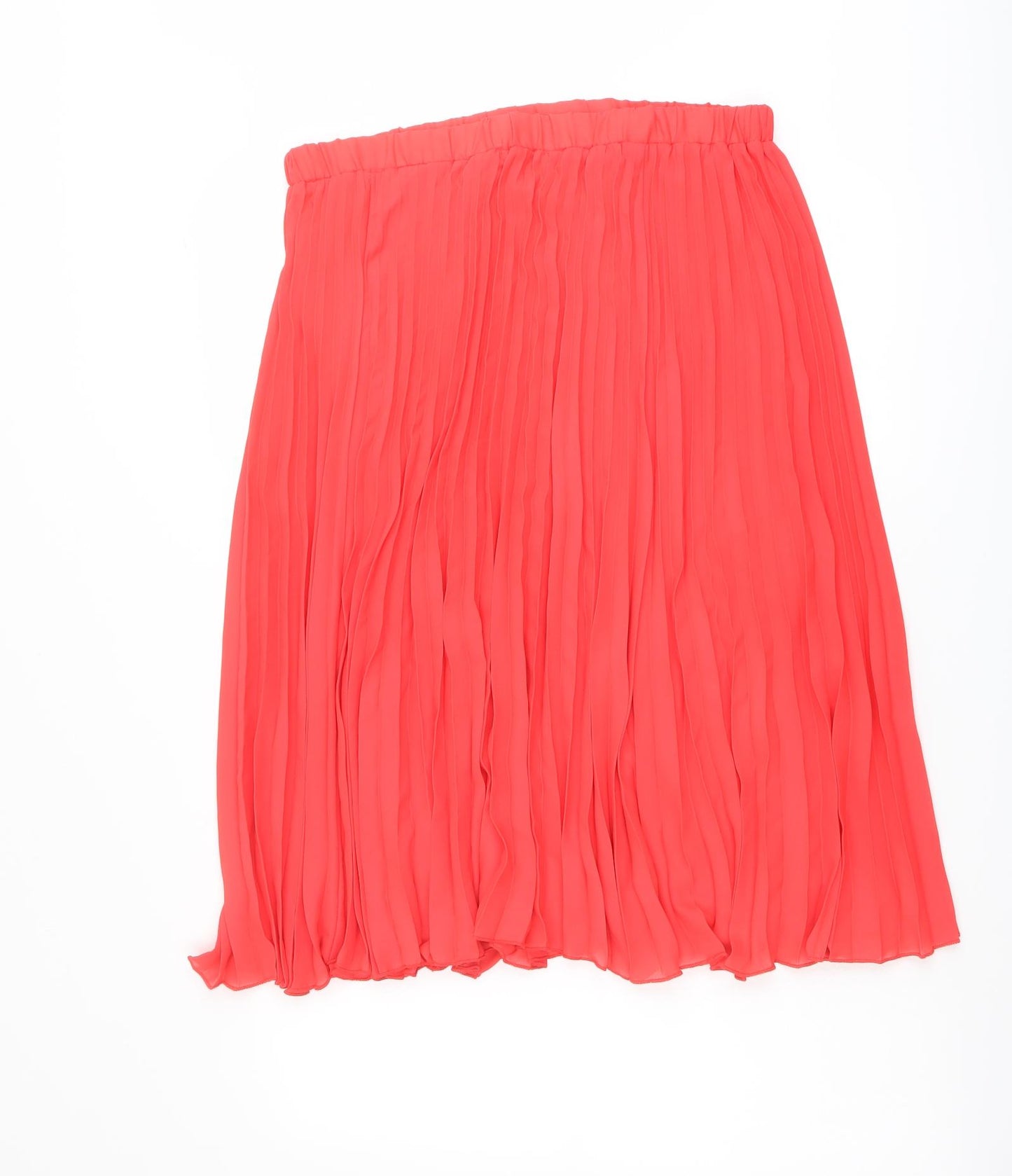 Créaline Womens Red Polyester Pleated Skirt Size 16