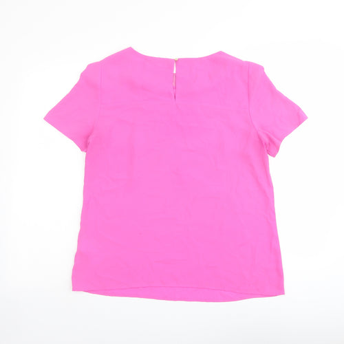 Oasis Womens Purple Polyester Basic Blouse Size 14 Boat Neck