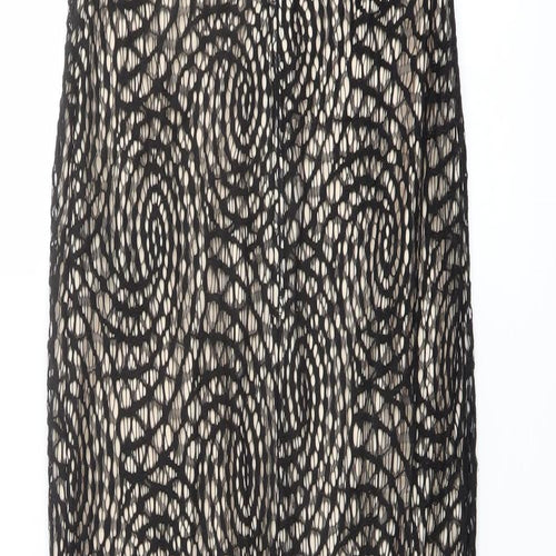 Lipsy Womens Black Geometric Polyester Maxi Size 10 Halter Zip