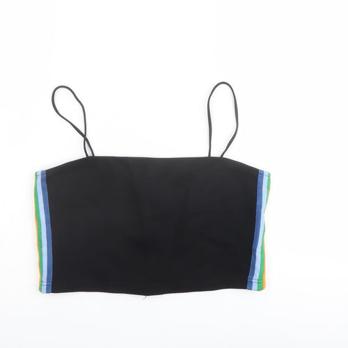 Urban Outfitters Womens Black Viscose Cropped Tank Size M Square Neck
