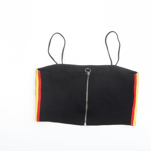 Urban Outfitters Womens Black Viscose Cropped Tank Size M Square Neck