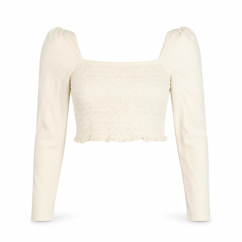 Topshop Womens Beige Cotton Cropped Tank Size 14 Square Neck