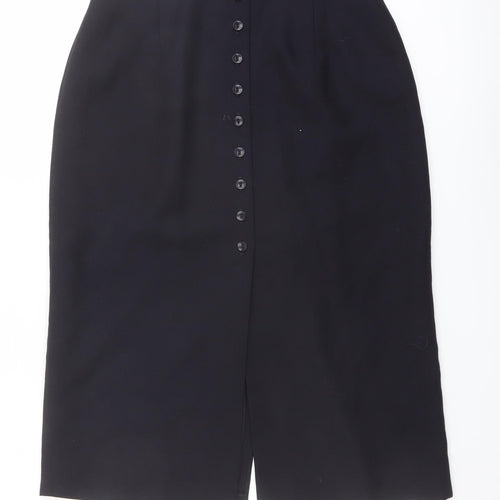 Marks and Spencer Womens Blue Polyester Straight & Pencil Skirt Size 12 Button
