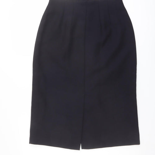 Marks and Spencer Womens Blue Polyester Straight & Pencil Skirt Size 12 Button