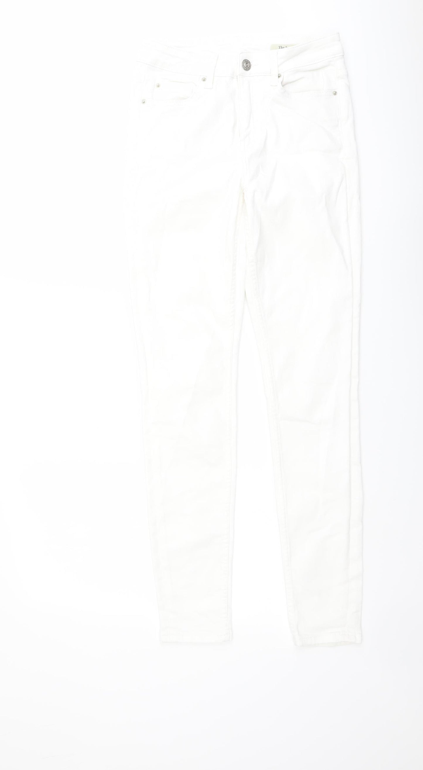 Marks and Spencer Womens Ivory Cotton Skinny Jeans Size 8 L29 in Regular Button