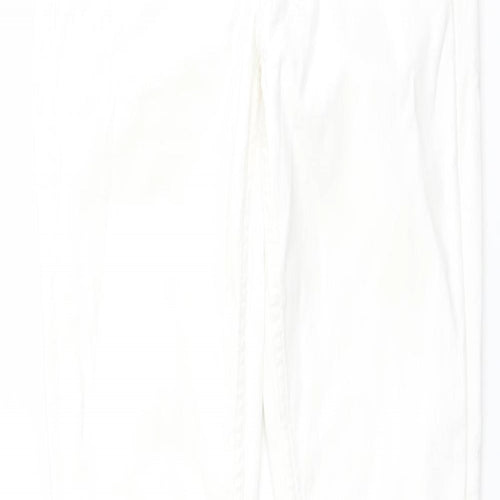 Marks and Spencer Womens Ivory Cotton Skinny Jeans Size 8 L29 in Regular Button