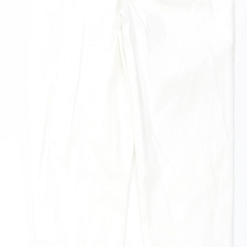 Marks and Spencer Womens Ivory Cotton Skinny Jeans Size 8 L29 in Regular Button