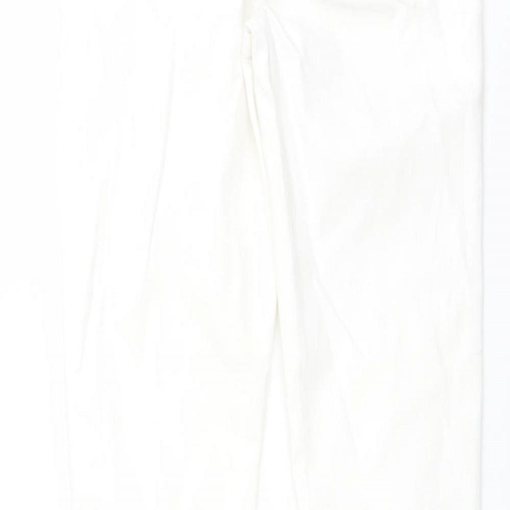 Marks and Spencer Womens Ivory Cotton Skinny Jeans Size 8 L29 in Regular Button