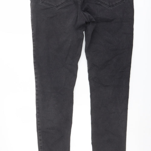 Dorothy Perkins Womens Grey Cotton Skinny Jeans Size 16 L27 in Regular Button