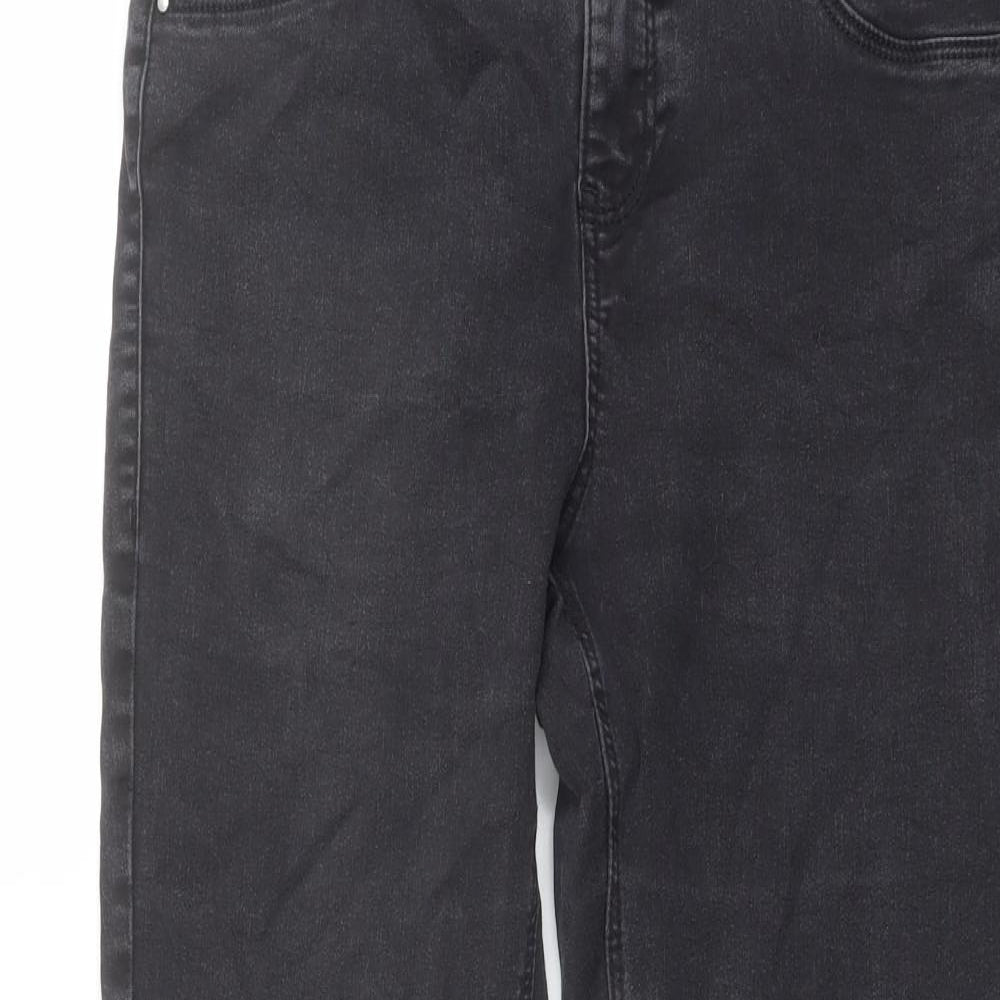 Dorothy Perkins Womens Grey Cotton Skinny Jeans Size 16 L27 in Regular Button