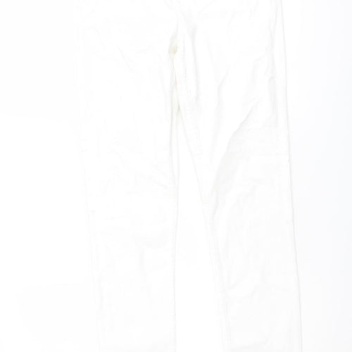 Marks and Spencer Womens White Cotton Skinny Jeans Size 8 L29 in Regular Button