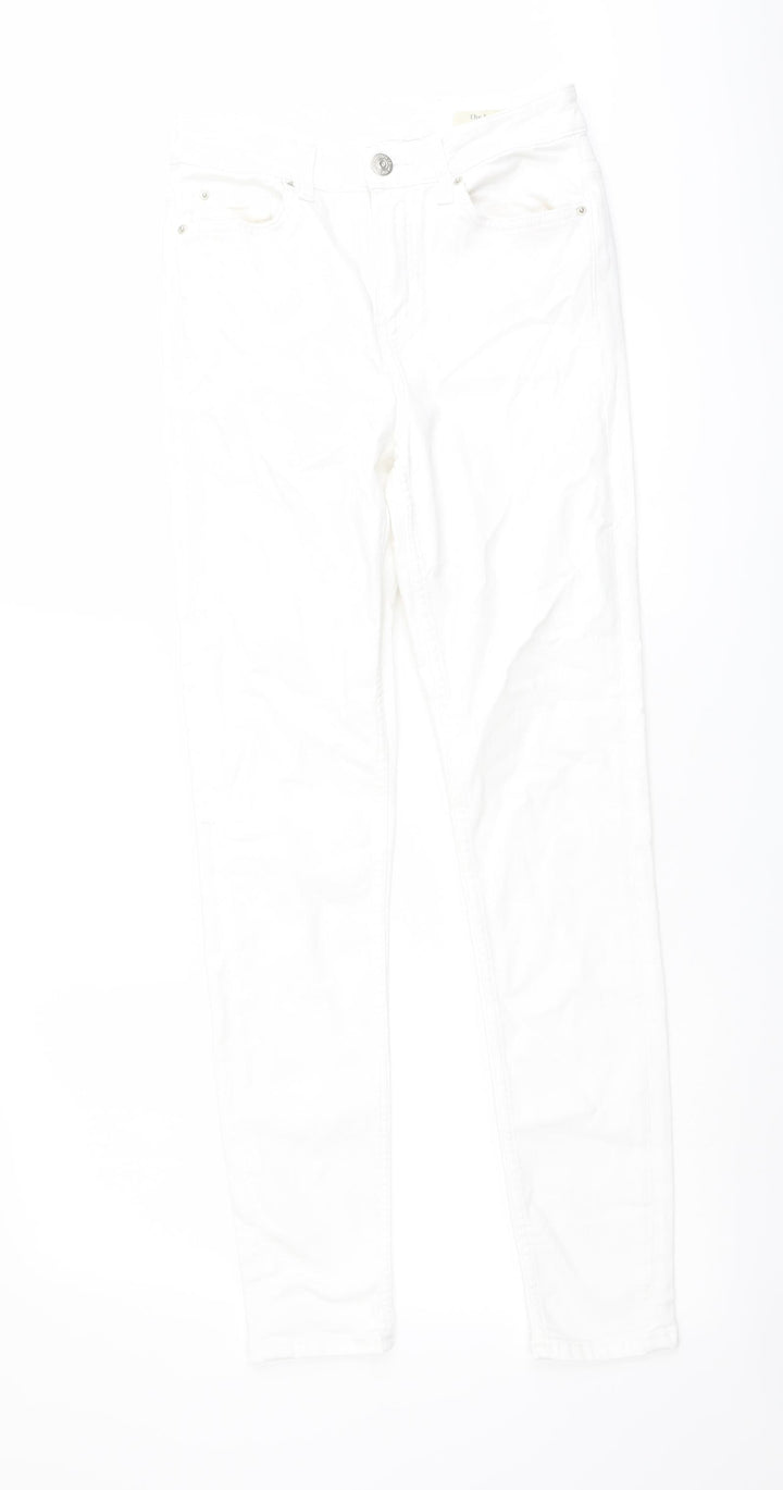 Marks and Spencer Womens White Cotton Skinny Jeans Size 8 L29 in Regular Button