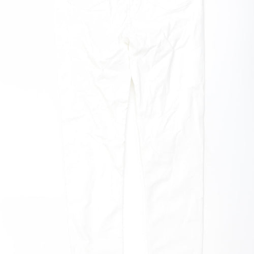 Marks and Spencer Womens White Cotton Skinny Jeans Size 8 L29 in Regular Button