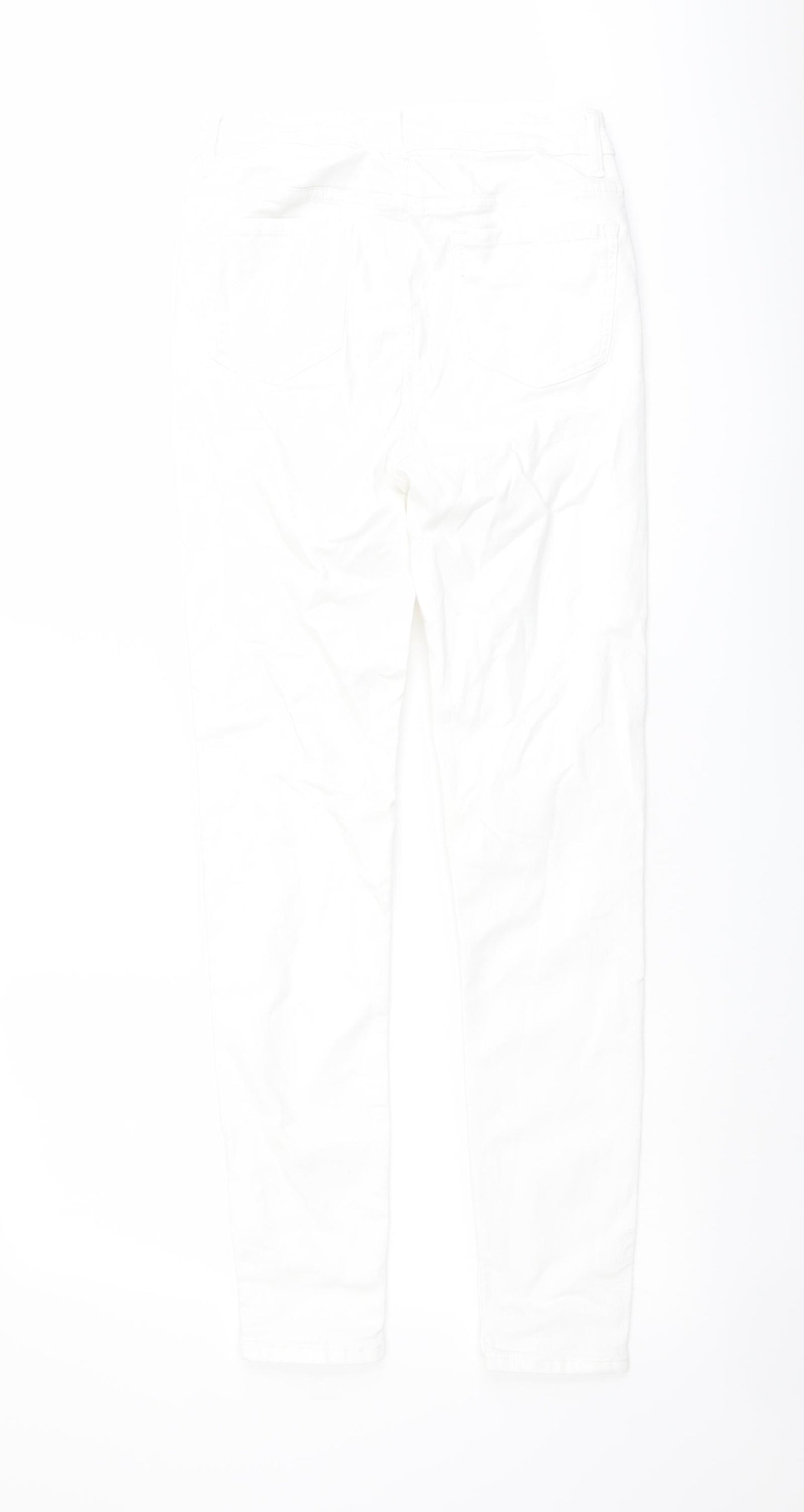 Marks and Spencer Womens White Cotton Skinny Jeans Size 8 L29 in Regular Button