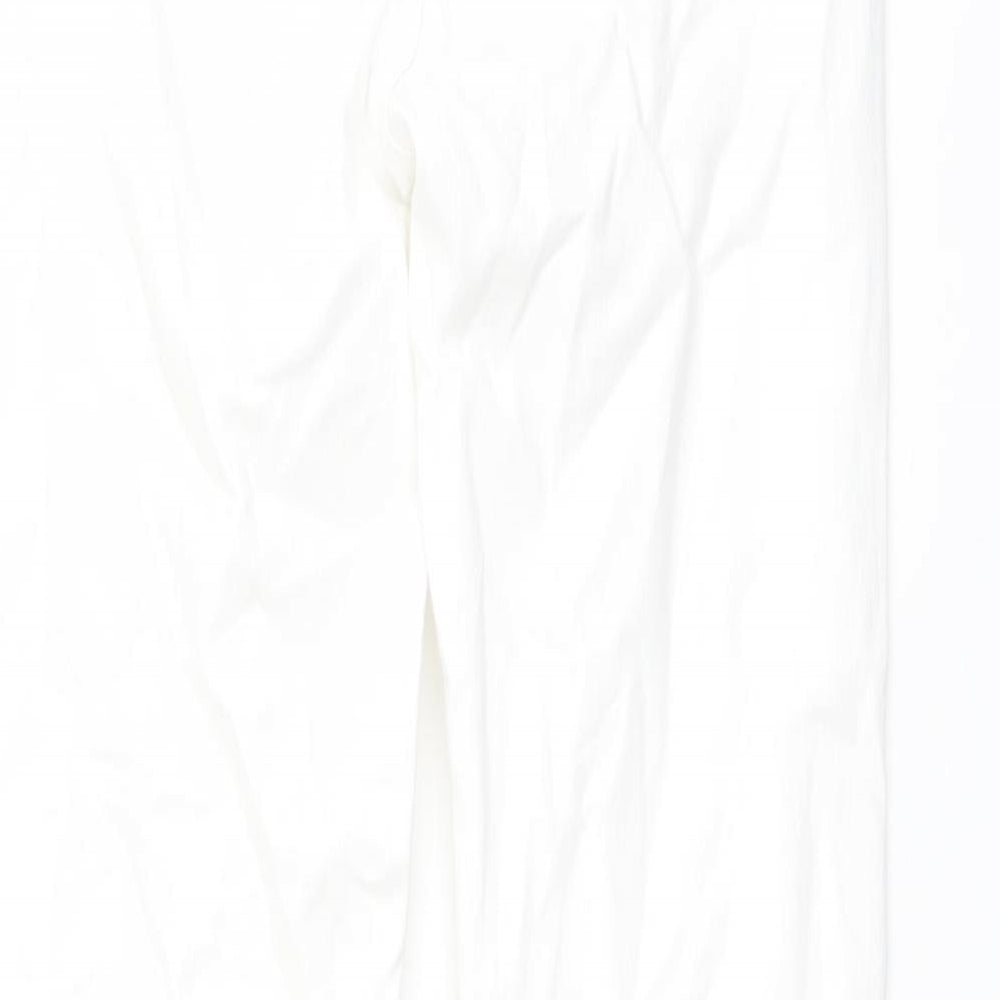 Marks and Spencer Womens White Cotton Skinny Jeans Size 8 L29 in Regular Button