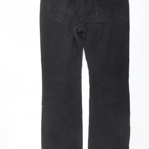 Autograph Womens Grey Cotton Straight Jeans Size 12 L28 in Regular Button