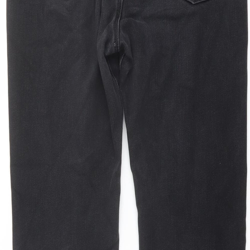 Autograph Womens Grey Cotton Straight Jeans Size 12 L28 in Regular Button
