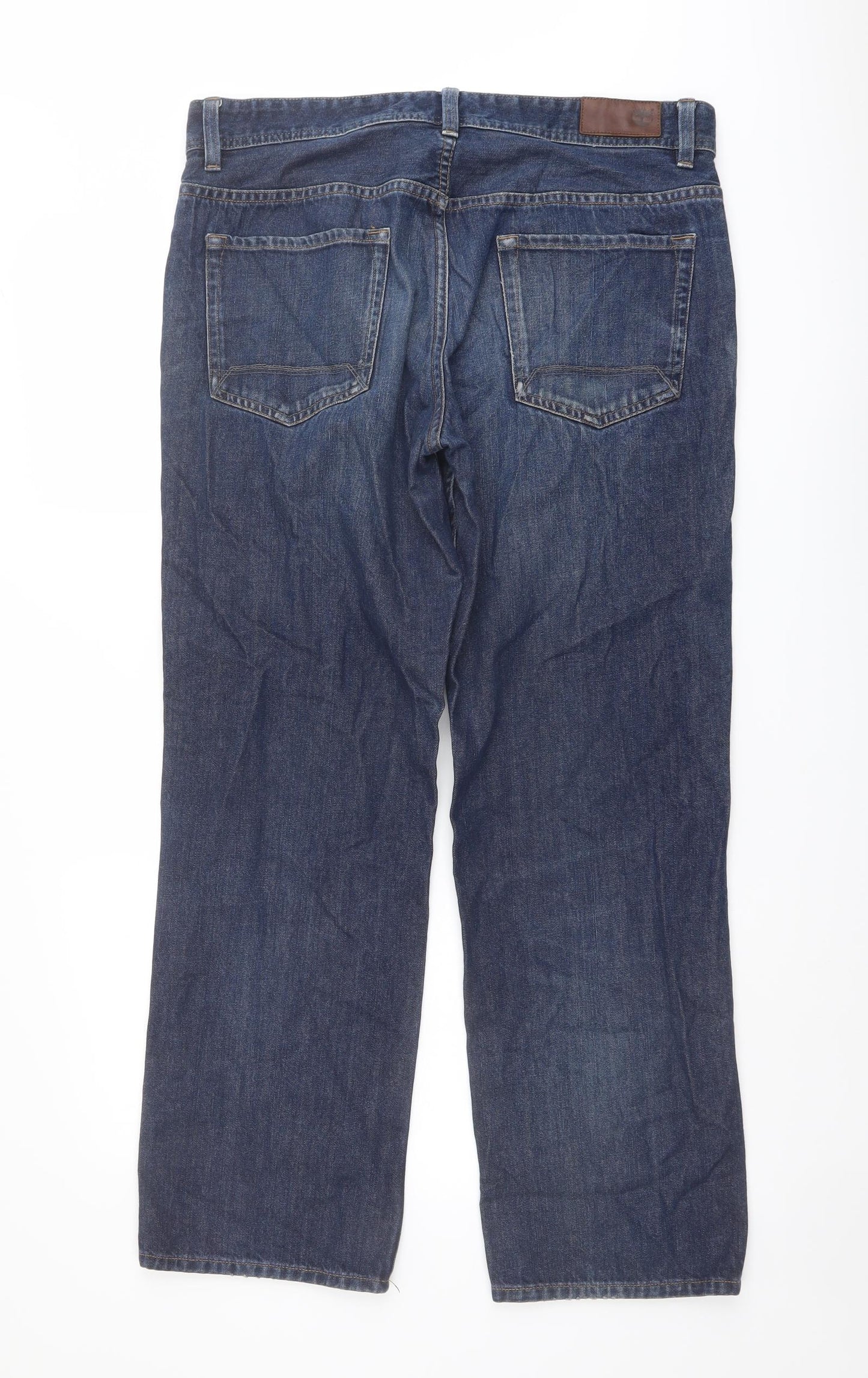Timberland Mens Blue Cotton Straight Jeans Size 34 in L29 in Regular Button