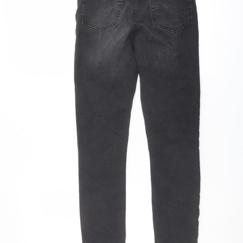 Denim & Co. Womens Grey Cotton Skinny Jeans Size 8 L26 in Regular Button