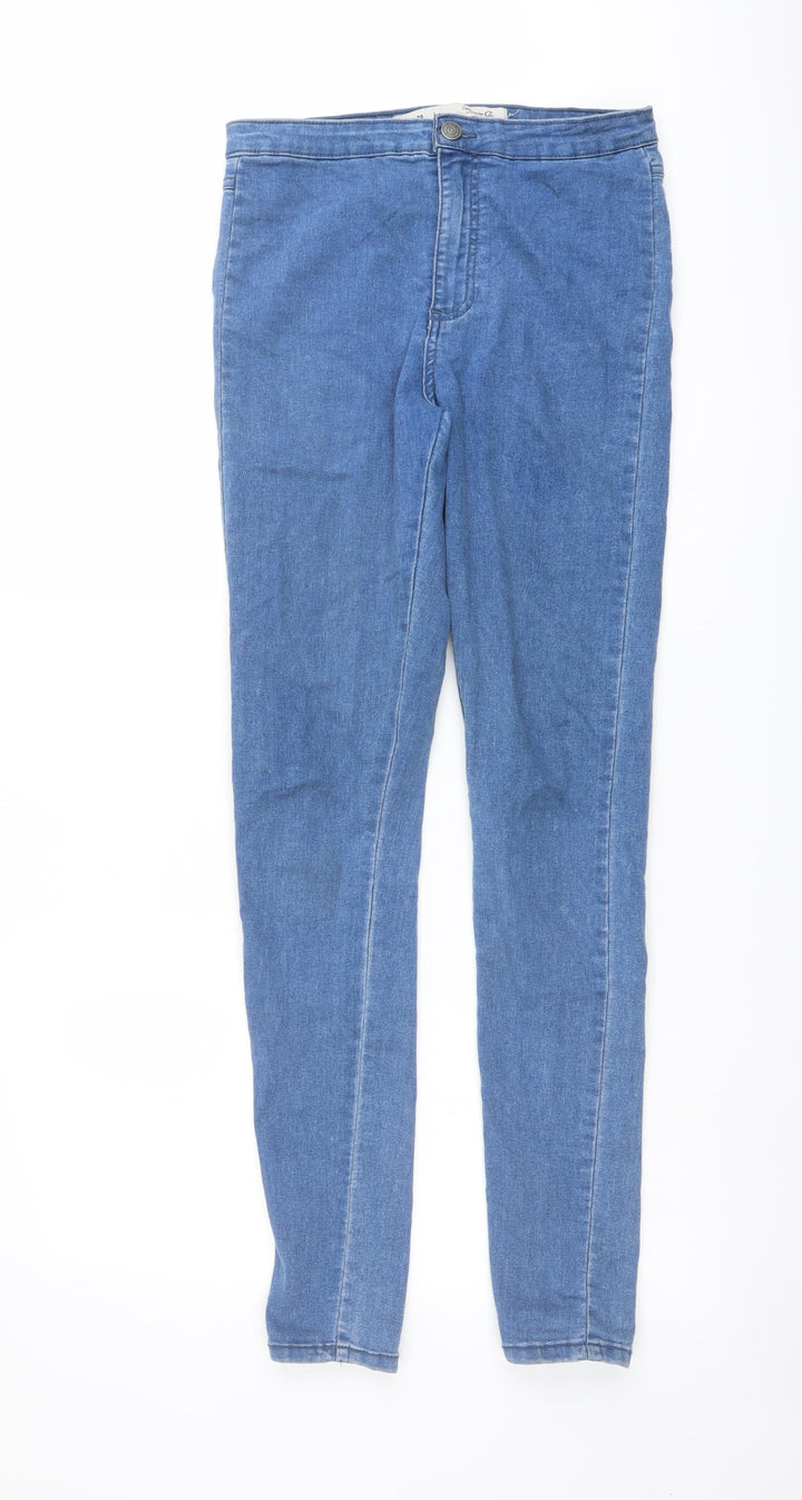 Denim & Co. Womens Blue Cotton Skinny Jeans Size 10 L30 in Regular Button