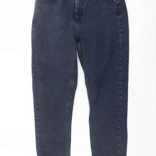 Topshop Womens Blue Cotton Skinny Jeans Size 28 in L25 in Regular Button