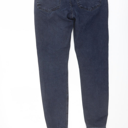 Topshop Womens Blue Cotton Skinny Jeans Size 28 in L25 in Regular Button