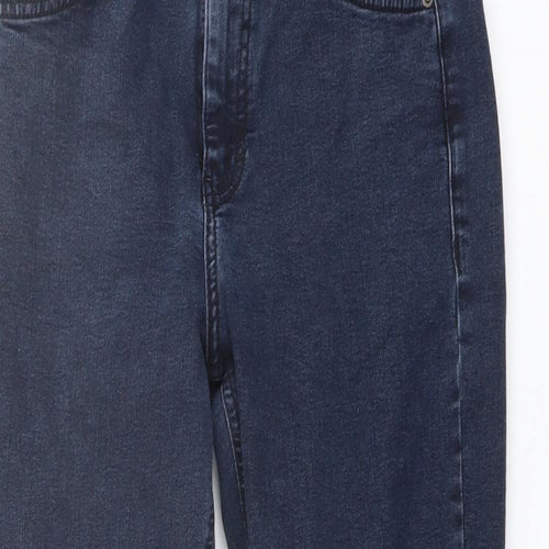 Topshop Womens Blue Cotton Skinny Jeans Size 28 in L25 in Regular Button