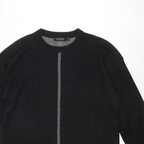 Sunday Womens Black Round Neck Polyamide Pullover Jumper Size M