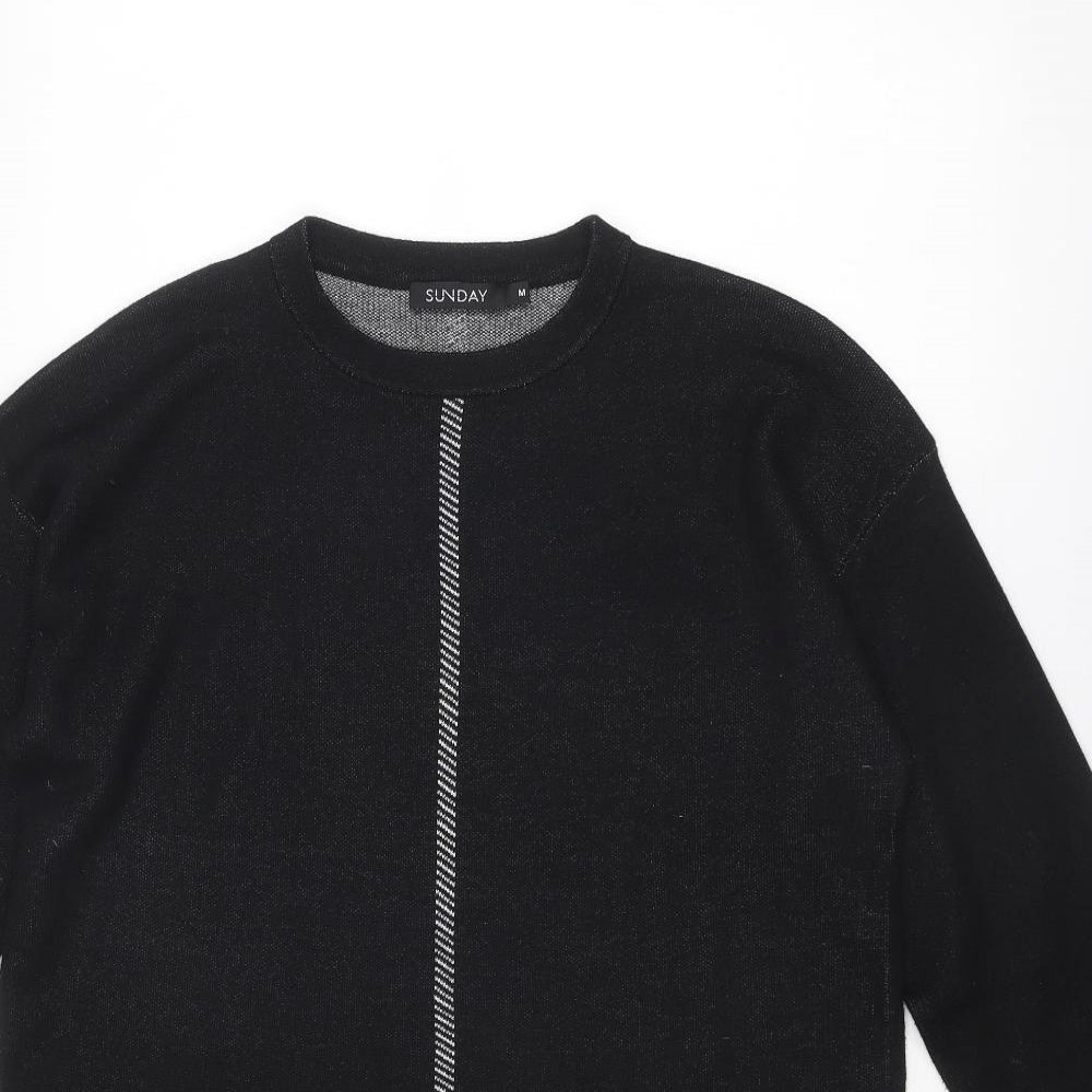 Sunday Womens Black Round Neck Polyamide Pullover Jumper Size M
