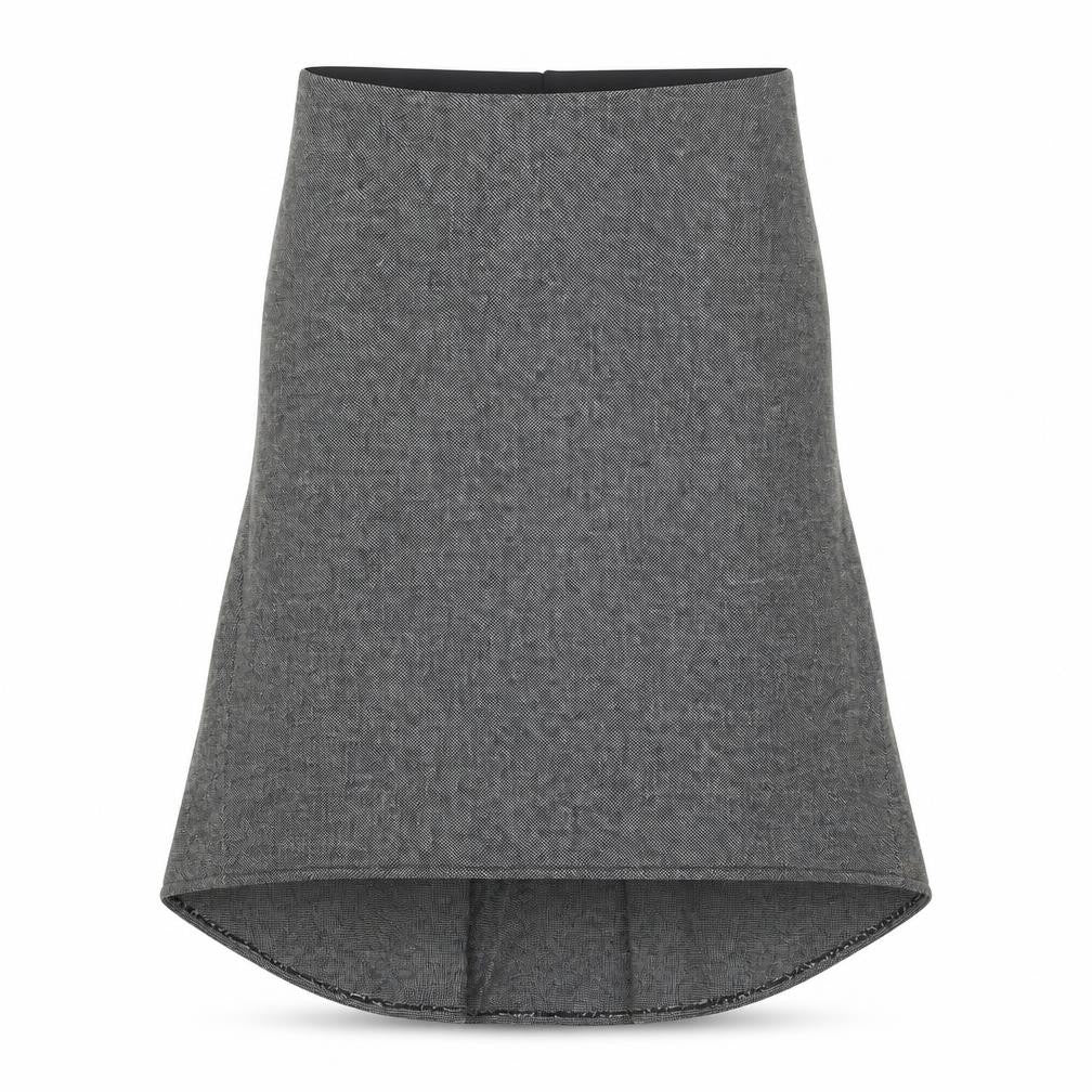 agnès b. Womens Black Geometric Wool A-Line Skirt Size 14 Zip