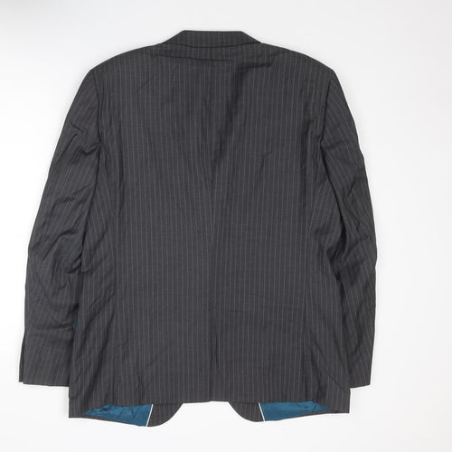 NEXT Mens Grey Striped Wool Jacket Suit Jacket Size 44 Regular