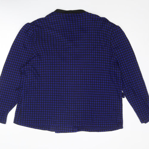 Dormar Womens Blue Check Jacket Blazer Size 16 Button